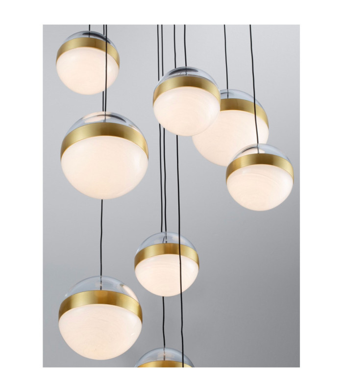 Alaz Cluster Pendant Ceiling Light Brass Gold Matt Black Alabaster Triac Dimmable LED 81W 3582lm 3000K-5