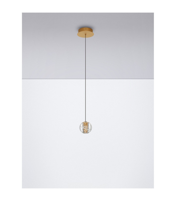 Licio Slim Pendant Ceiling Light Gold LED 4W 166lm 3000K-3