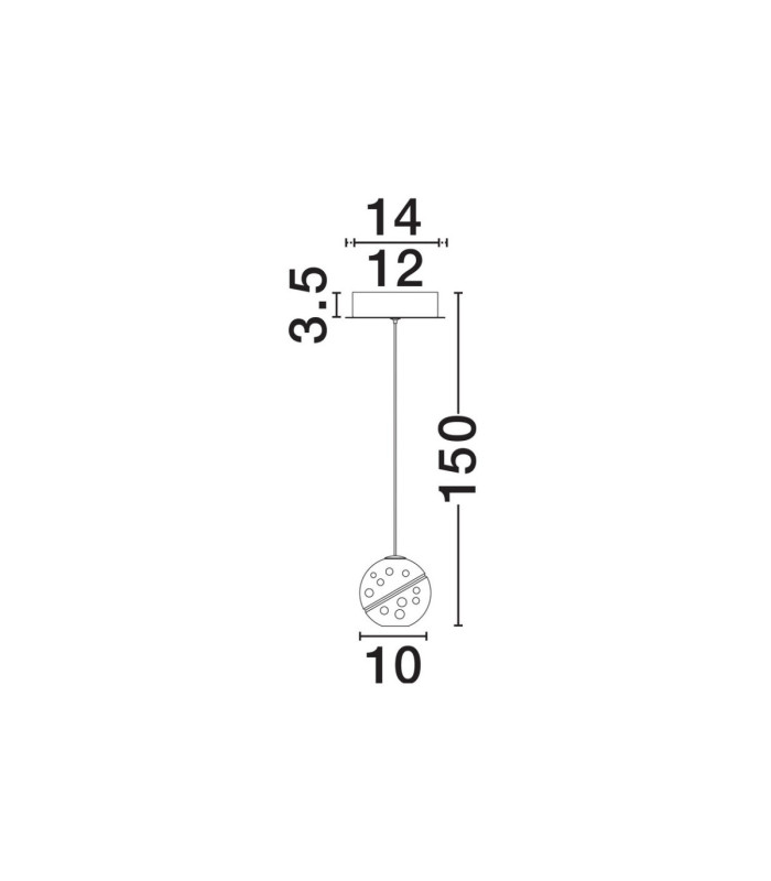 Licio Slim Pendant Ceiling Light Gold LED 4W 166lm 3000K-6