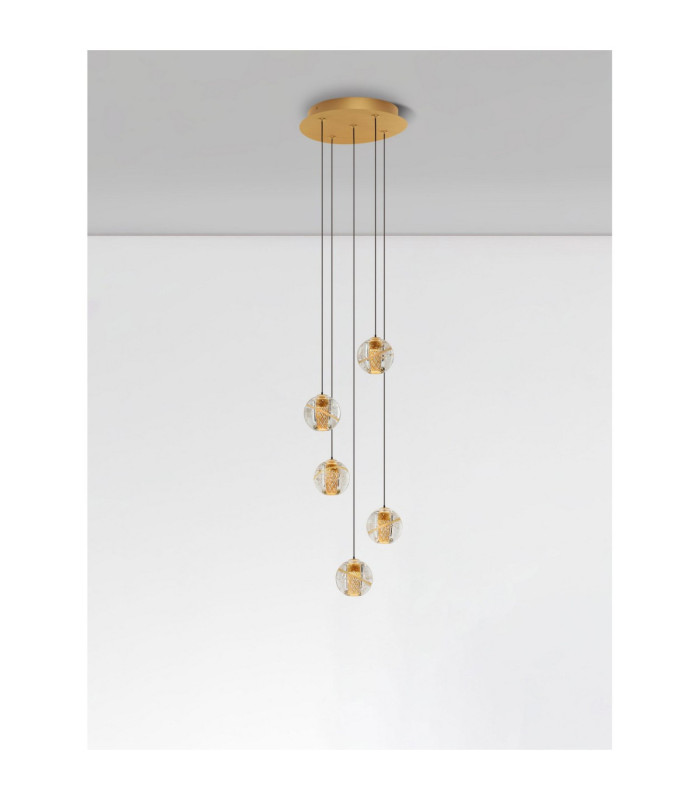 Licio Cluster Pendant Ceiling Light Gold Triac Dimmable LED 16W 832lm 3000K-4