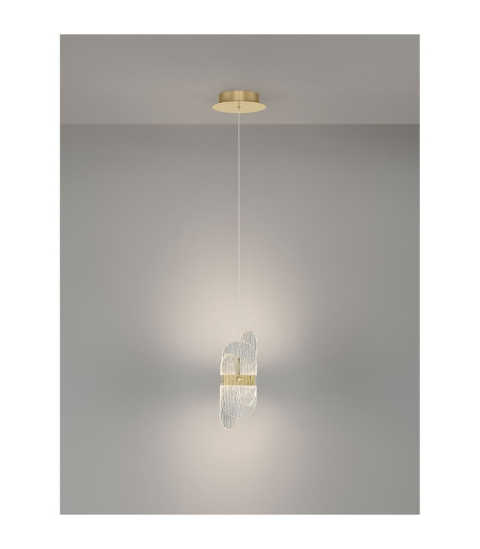Lucien Pendant Ceiling Light Brass Gold Triac Dimmable LED 9W 550lm 3000K-4