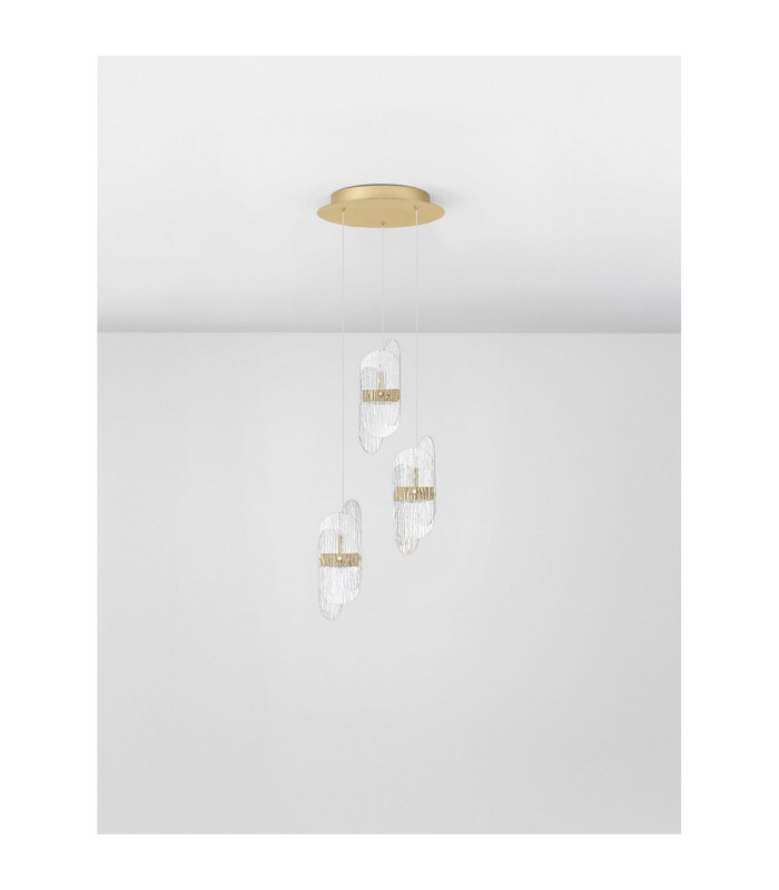Lucien Cluster Pendant Ceiling Light Brass Gold Triac Dimmable LED 20W 1417lm 3000K-3