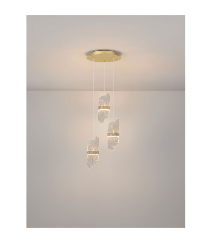 Lucien Cluster Pendant Ceiling Light Brass Gold Triac Dimmable LED 20W 1417lm 3000K-4