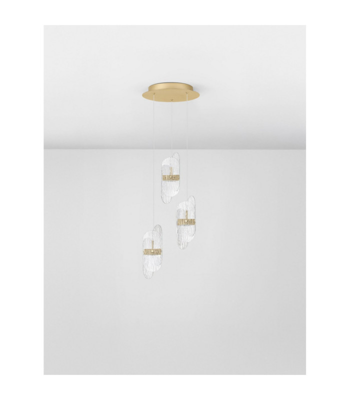 Lucien Cluster Pendant Ceiling Light Brass Gold Triac Dimmable LED 20W 1417lm 2700K-3