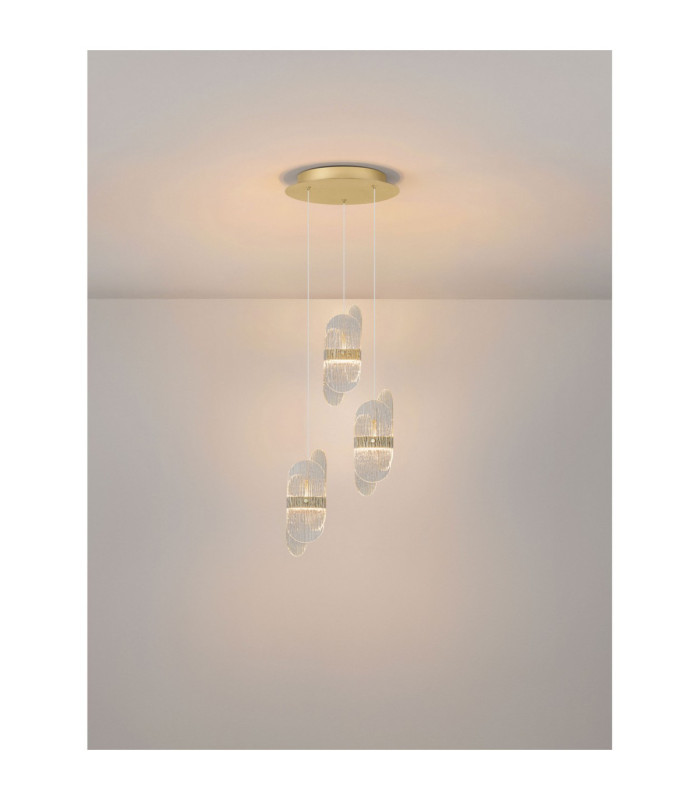 Lucien Cluster Pendant Ceiling Light Brass Gold Triac Dimmable LED 20W 1417lm 2700K-4
