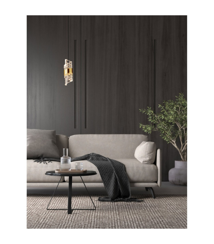Seneca Slim Pendant Ceiling Light Platinum Gold Sandy Black LED 8W 636lm 3000K-2