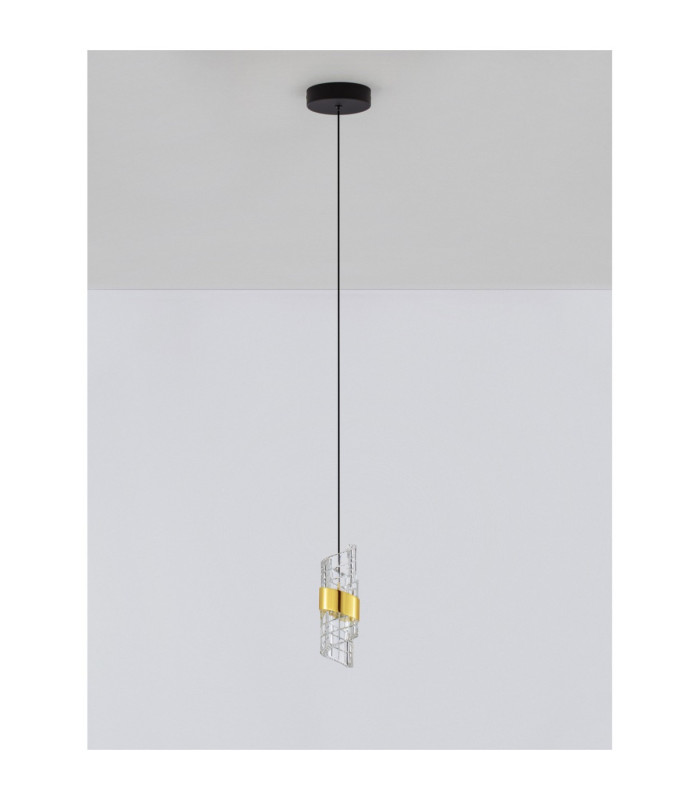 Seneca Slim Pendant Ceiling Light Platinum Gold Sandy Black LED 8W 636lm 3000K-3
