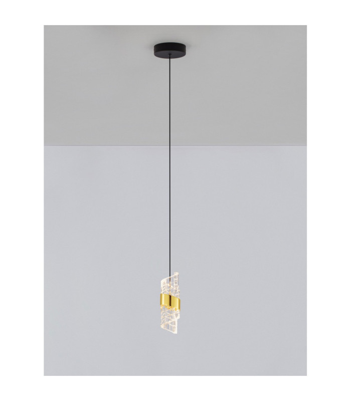 Seneca Slim Pendant Ceiling Light Platinum Gold Sandy Black LED 8W 636lm 3000K-4
