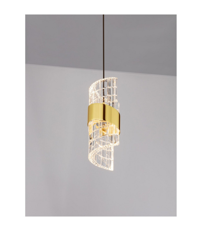 Seneca Slim Pendant Ceiling Light Platinum Gold Sandy Black LED 8W 636lm 3000K-5