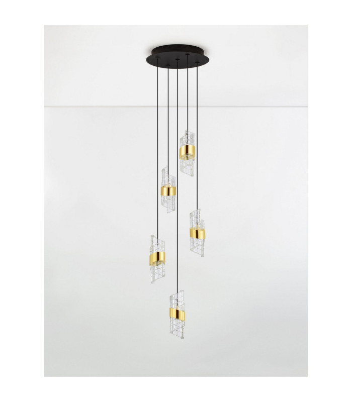 Seneca Cluster Pendant Ceiling Light Platinum Gold Sandy Black LED 41W 2888lm 3000K-3