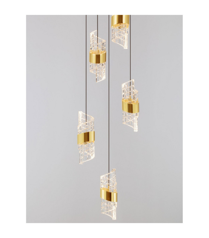 Seneca Cluster Pendant Ceiling Light Platinum Gold Sandy Black LED 41W 2888lm 3000K-5