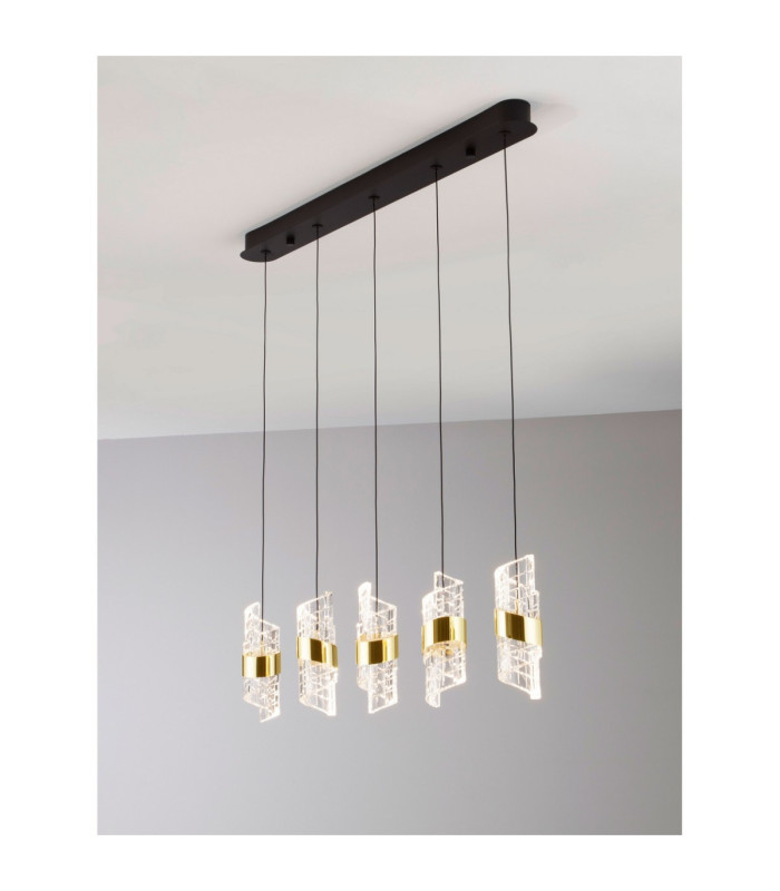 Seneca Bar Pendant Ceiling Light Platinum Gold Sandy Black LED 41W 2888lm 3000K-9