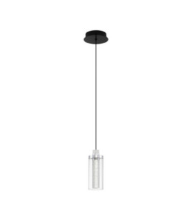 Lune Slim Pendant Ceiling Light Sandy Black Chrome LED 9W 404lm 3000K-1