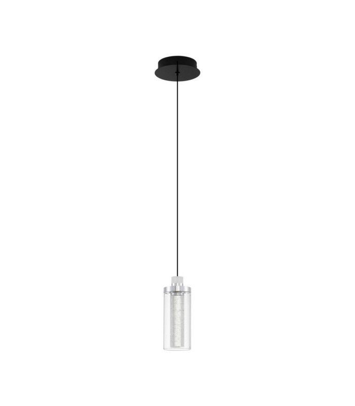 Lune Slim Pendant Ceiling Light Sandy Black Chrome LED 9W 404lm 3000K-1