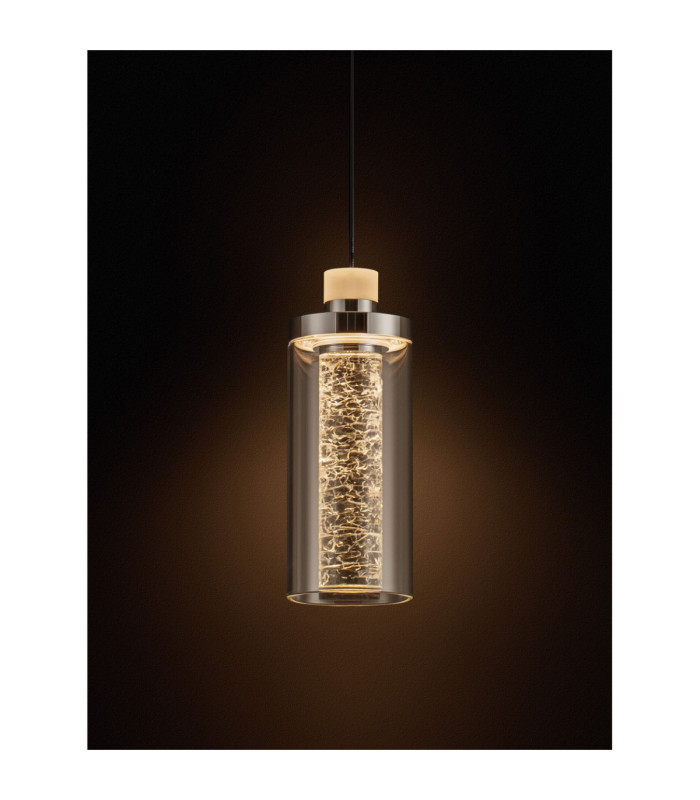 Lune Slim Pendant Ceiling Light Sandy Black Chrome LED 9W 404lm 3000K-5