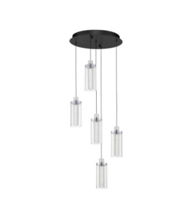 Lune Cluster Pendant Ceiling Light Sandy Black Chrome Triac Dimmable LED 38W 1254lm 3000K-1