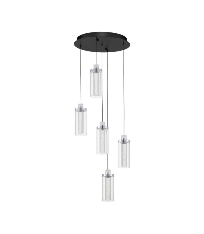 Lune Cluster Pendant Ceiling Light Sandy Black Chrome Triac Dimmable LED 38W 1254lm 3000K-1