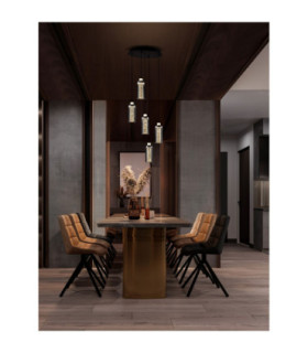 Lune Cluster Pendant Ceiling Light Sandy Black Chrome Triac Dimmable LED 38W 1254lm 3000K-2