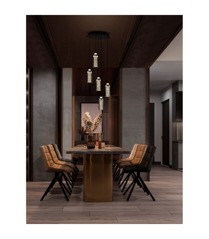 Lune Cluster Pendant Ceiling Light Sandy Black Chrome Triac Dimmable LED 38W 1254lm 3000K-2