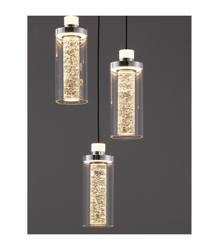 Lune Cluster Pendant Ceiling Light Sandy Black Chrome Triac Dimmable LED 38W 1254lm 3000K-5