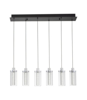 Lune Bar Pendant Ceiling Light Sandy Black Chrome Triac Dimmable LED 44W 1450lm 3000K-1