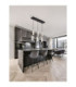 Lune Bar Pendant Ceiling Light Sandy Black Chrome Triac Dimmable LED 44W 1450lm 3000K-2