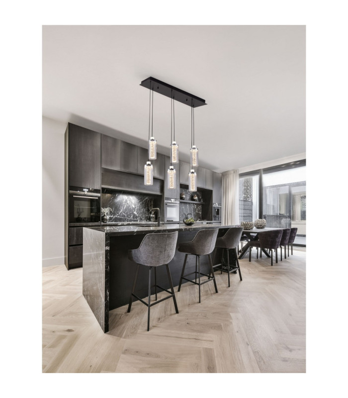 Lune Bar Pendant Ceiling Light Sandy Black Chrome Triac Dimmable LED 44W 1450lm 3000K-2