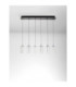 Lune Bar Pendant Ceiling Light Sandy Black Chrome Triac Dimmable LED 44W 1450lm 3000K-3