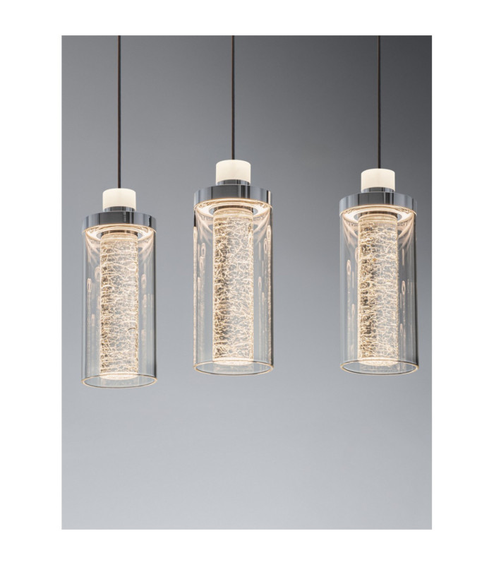 Lune Bar Pendant Ceiling Light Sandy Black Chrome Triac Dimmable LED 44W 1450lm 3000K-5