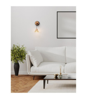 Paluz Dome Wall Lamp Rose Gold Matt Black LED 7W 345lm 3000K-2