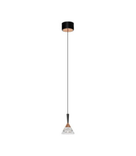 Paluz Slim Pendant Ceiling Light Rose Gold Matt Black LED 7W 345lm 3000K-1