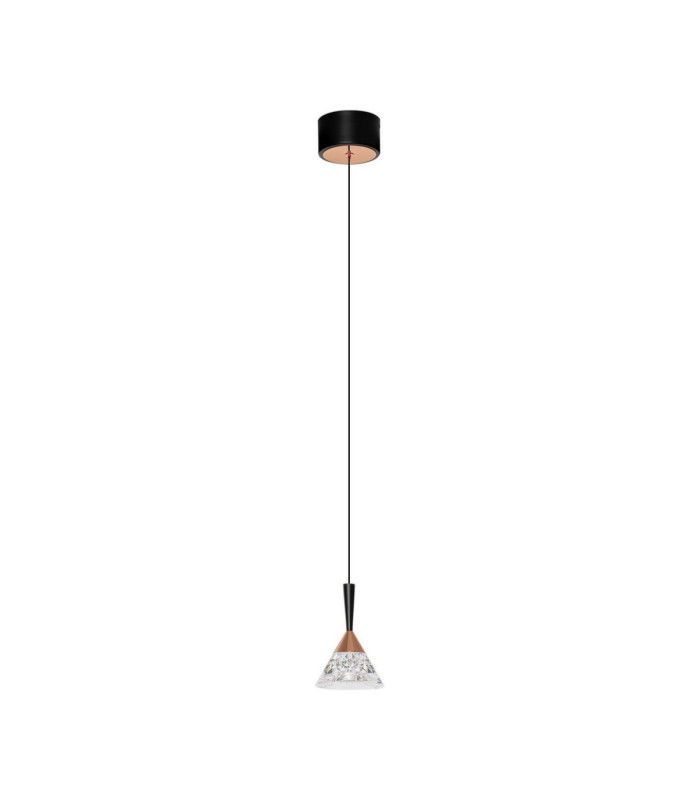 Paluz Slim Pendant Ceiling Light Rose Gold Matt Black LED 7W 345lm 3000K-1