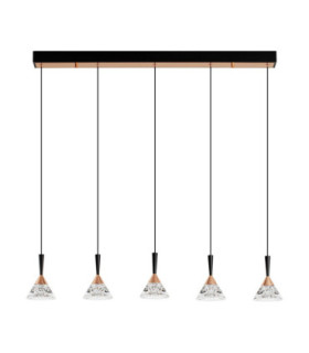 Paluz Bar Pendant Ceiling Light Rose Gold Matt Black Triac Dimmable LED 30W 1558lm 3000K-1