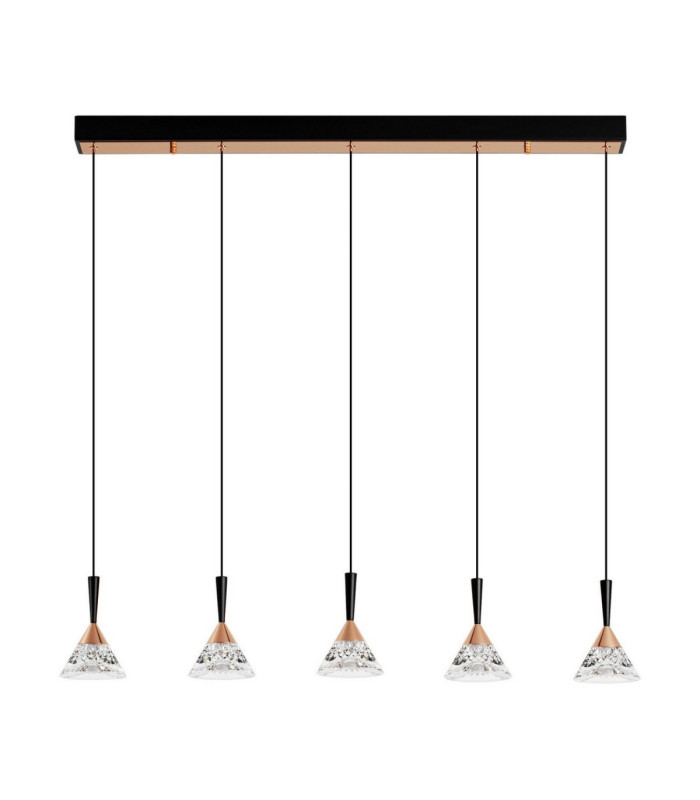 Paluz Bar Pendant Ceiling Light Rose Gold Matt Black Triac Dimmable LED 30W 1558lm 3000K-1
