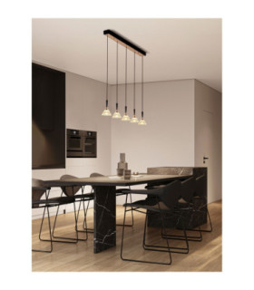Paluz Bar Pendant Ceiling Light Rose Gold Matt Black Triac Dimmable LED 30W 1558lm 3000K-2