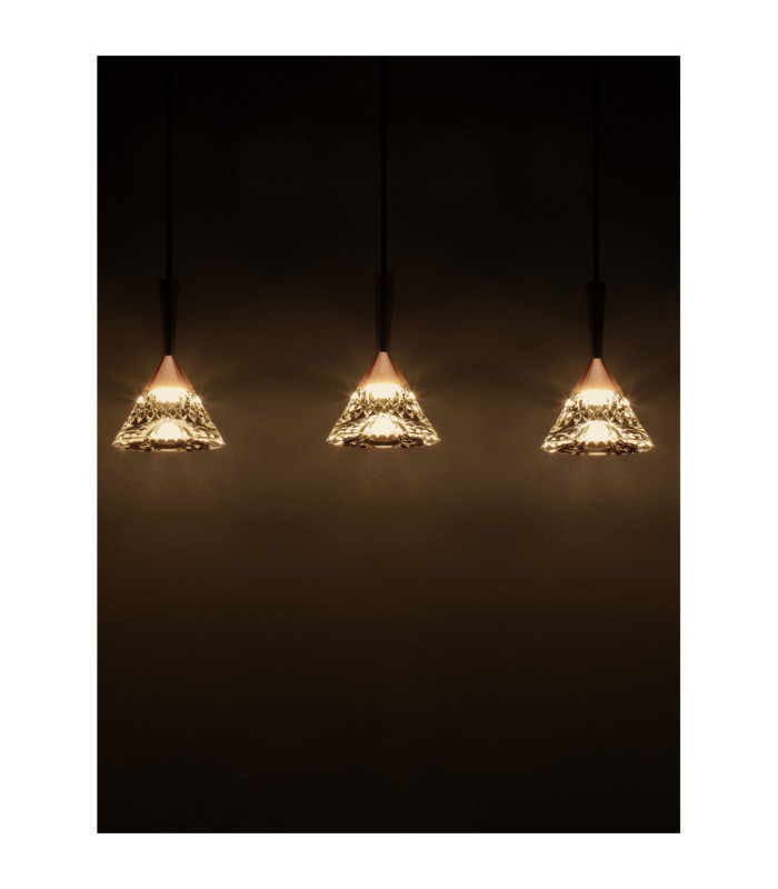 Paluz Bar Pendant Ceiling Light Rose Gold Matt Black Triac Dimmable LED 30W 1558lm 3000K-6
