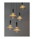 Paluz Cluster Pendant Ceiling Light Rose Gold Matt Black Triac Dimmable LED 30W 1558lm 3000K-5