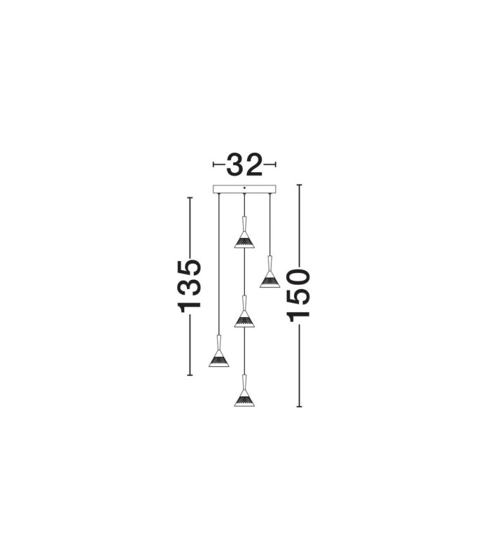 Paluz Cluster Pendant Ceiling Light Rose Gold Matt Black Triac Dimmable LED 30W 1558lm 3000K-7