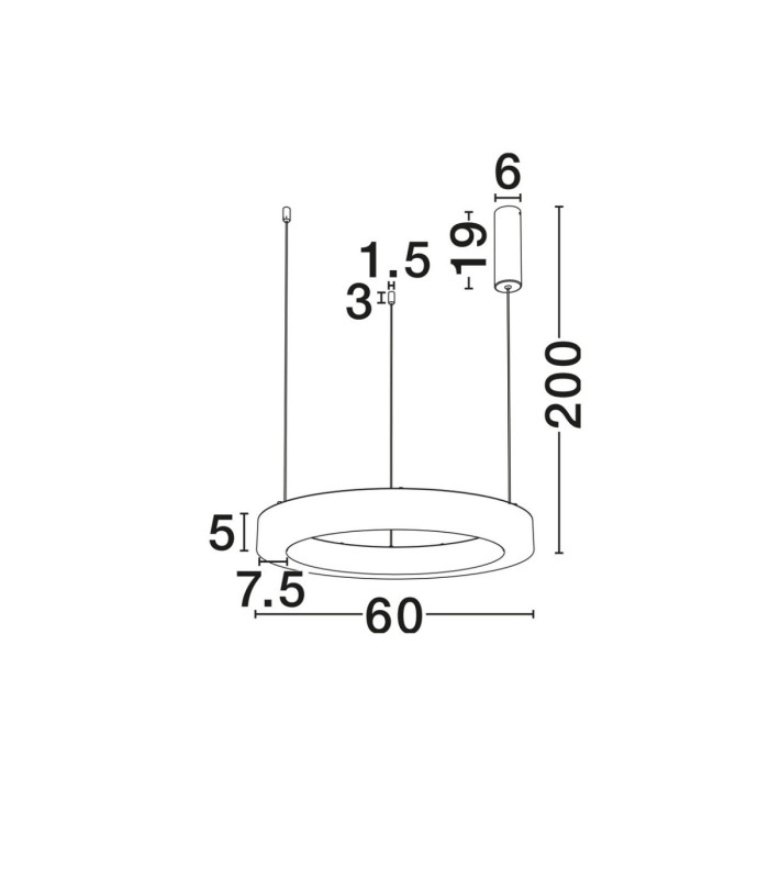 Vaster Integrated LED Pendant Ceiling Light Matt Black Triac Dimmable LED 36W 2149lm 3000K-8