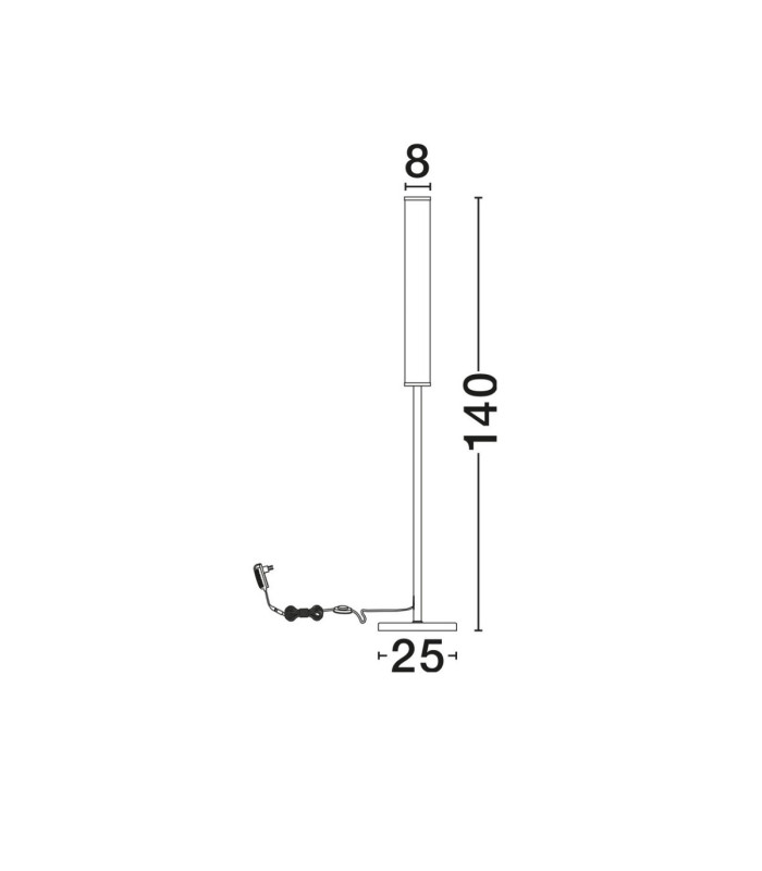 Nolia LED Integrated Floor Lamp Brass Gold Black LED 20W 1336lm 3000K-3