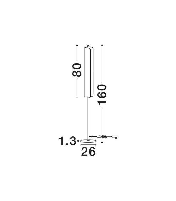 Aider LED Integrated Floor Lamp Brass Gold LED 23W 1685lm 3000K-6