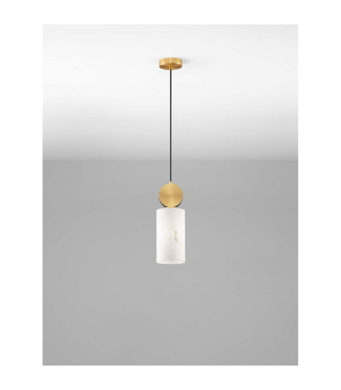 Maru Slim Pendant Ceiling Light Brass Gold E27 1x12W-3