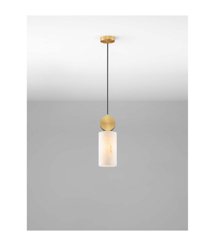 Maru Slim Pendant Ceiling Light Brass Gold E27 1x12W-4