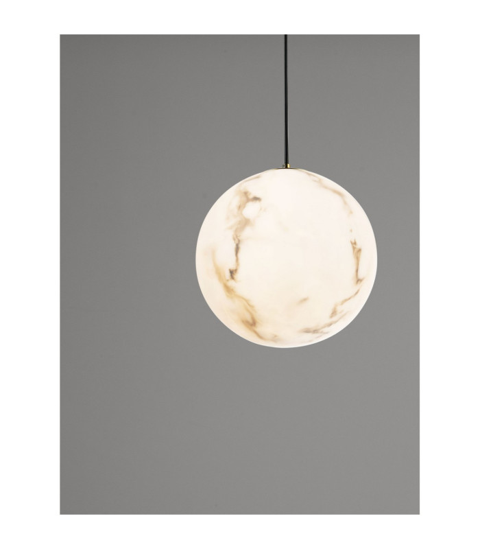 Serita Globe Pendant Ceiling Light Brass Gold E27 1x12W-2