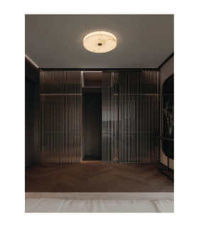 Serita Flush Ceiling Light Brass Gold Triac Dimmable LED 28W 1952lm 3000K-2