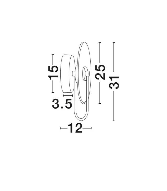 Maru Integrated LED Wall Lamp Matt Black LED 6W 262lm 3000K-3