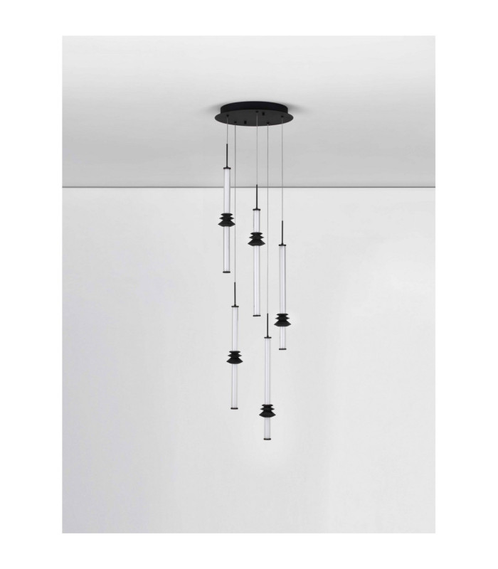 Stalactite Cluster Pendant Ceiling Light Sandy Black Triac Dimmable LED 32W 2306lm 3000K-3