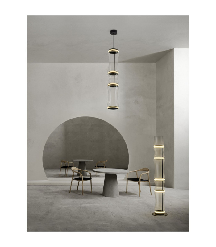 Anapnoe LED Integrated Floor Lamp Matt Black Dimmable LED 46W 965lm 3000K-5