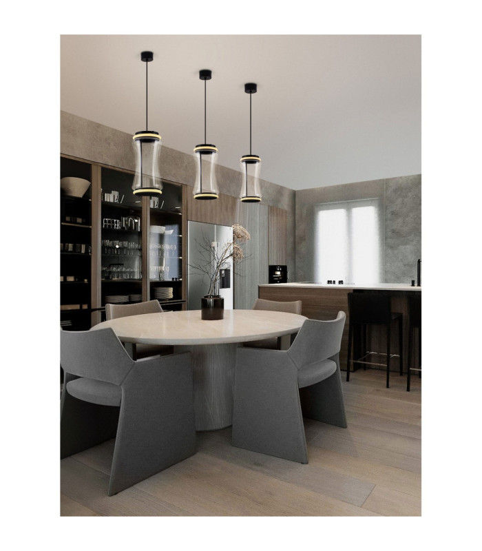 Anapnoe Integrated LED Pendant Ceiling Light Matt Black Sensor Dimmable LED 25W 340lm 3000K-2