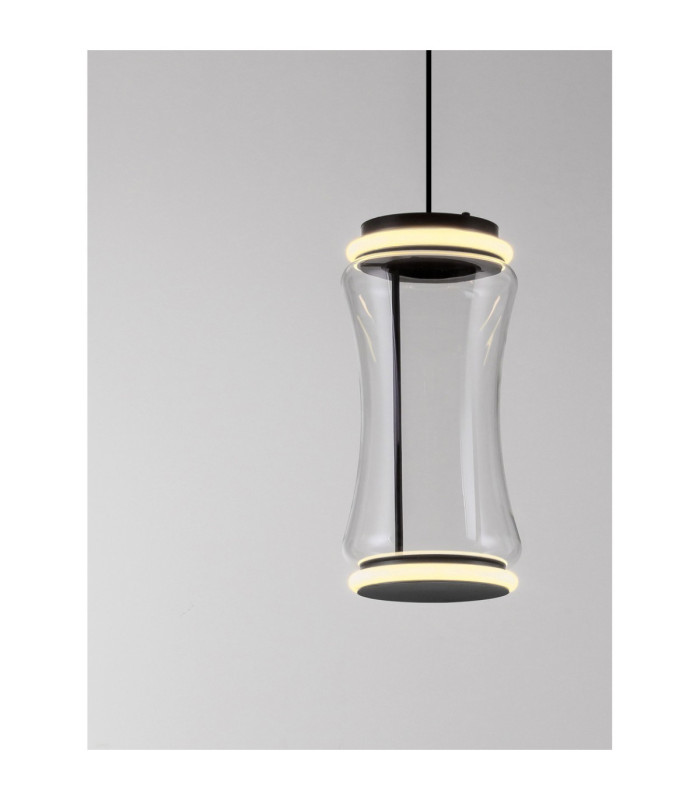 Anapnoe Integrated LED Pendant Ceiling Light Matt Black Sensor Dimmable LED 25W 340lm 3000K-3
